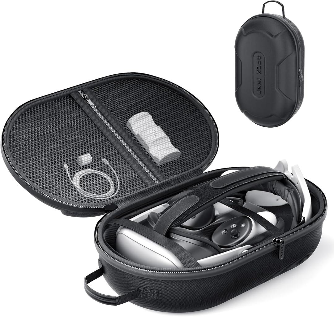 APEXINNO Large Carrying Case for Meta Quest 3S/3/2 Accessories,VR Storage Bag Compatible with Oculus Quest 3S/3/2 Headset Elite Strap,Suitable for Travel and Home Storage
