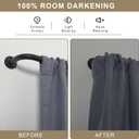 Wrap Around Curtain Rods 2 Pack for 48 to 84 Inches Windows, 1" Heavy Duty Room Darkening Drapery Rod with Sturdy Aluminum Base, Wall Mounted Ceiling Mounted Curved Curtains Rod, Matte Black