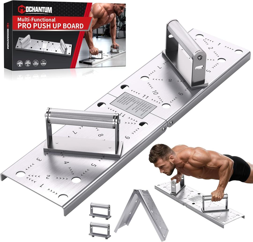 Push Up Bar - Heavy-Duty Stainless Steel Pushup Stands with Non-Slip Base, 660LB Capacity, Portable Home Gym Equipment for Strength Training & Floor Workout (silver)
