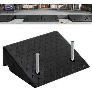 6 Inch Rise Rubber Curb Ramps for Driveway, 40000 lbs Heavy Duty Rubber Shed Threshold Ramp for Senior Pet, Scooter, Motorcycle, Low Profile Car, Black,1 PCS