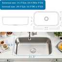 31 Inch Undermount Kitchen Sink 304 Stainless Steel, 31.5"D × 18.5"W × 9"H