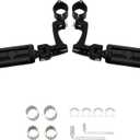 FOVPLUE 1", 1.25" Highway Footpegs,Adjustable Highway Peg for Harley Touring Softail Dyna Sportster Honda Kawasaki Suzuki Yamaha Indian Victory with 1", 1-1/4",22-35mm Engine Guards/Tubing,Gloss Black