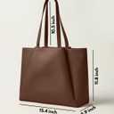 Work Tote Bags for Women 15.6 Inch - Laptop Tote Bag with Zip Compartments - Large PU Leather Office Purse Computer Briefcase