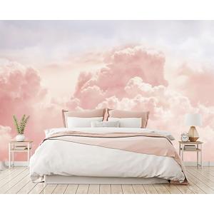 Pink Clouds Wall Mural Wallpaper for Bedroom 103" x 69" (No.25)