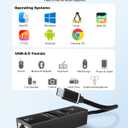 USB C to Ethernet Adapter, USB Type-C (Thunderbolt 3/ 4) to RJ45 LAN Dongle with 5Gbps USB-A 3.0/ USB-C Data Port, Plug & Play Network Converter for MacBook, iPad, iPhone 15/ 16, Laptops, Headphones, Android