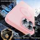 KCQNine Magnetic for iPhone 15 Pro Max Case[Compatible with MagSafe][Military-Grade Drop Protection][Anti-Yellowing]Shockproof Protective Translucent Matte Cover for iPhone 15 Pro Max Phone Case,Pink