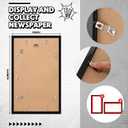 DoubleFill 3 Pcs 11x22 in Newspaper Frame with Mat Assorted Media Article Cover Frame with Hanging Hardware 14x24 in Newspaper Display Poster Frame for Wall Decoration (Red Mat)