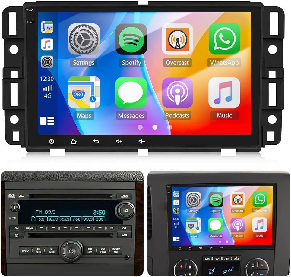Android 13 Car Radio Stereo Upgrade for Chevy Express 2500 3500 4500 2008-2024 8 Inch Touch Screen GPS Navi Head Unit Radio Double Din w/Wireless Carplay & Android Auto Bluetooth BT DSP SWC (One Size, 2+32G (No Backup Camera Mic))