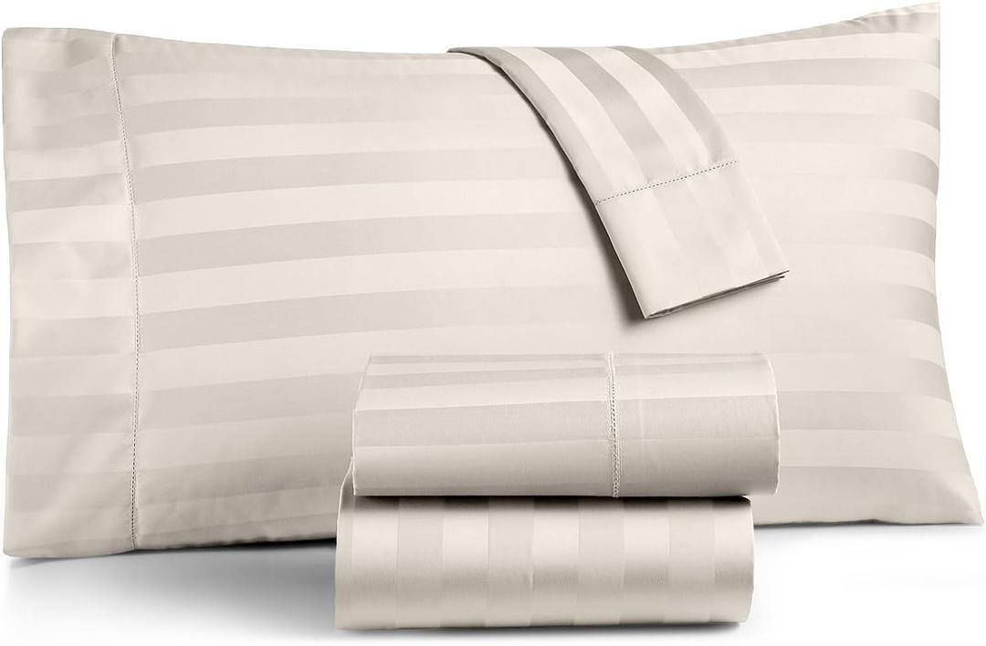 Charter Club Damask Stripe King 4-Pc Sheet Set, 550 Thread Count Pure Supima Cotton (Ivory)