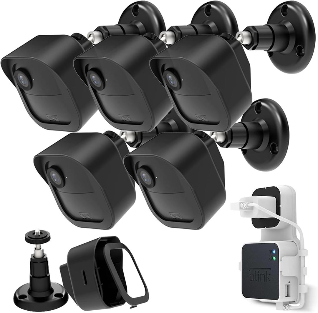 ULIOLI Blink Outdoor Camera Mount 5Pack - Protective Housing and 360 Degree Adjustable Mount with Blink Sync Module Outlet Mount for Blink Blink Outdoor 4th gen, Blink Outdoor 2K+