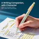 WRITECH Gel Pens Medium Point: Luminous pen set 0.7mm Black Ink Includes 2 Pens and 2 Refills Silent Clicker Smooth Writing for School Office & Everyday Use