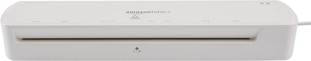 Amazon Basics 12-Inch Thermal Laminator Machine, Easy to Use for Home Office or School, White