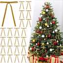 Ayesha 24 Pcs Velvet Christmas Tree Bows Velvet Ribbon Bows for Christmas Tree Decorations Door Garland Wreath Bow Decor (Khaki)