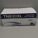 AOLIBE TN830XL Toner Cartridges Compatible for Brother TN830XL TN830 XL Toner High Yield Work with HL-L2460DW DCP-L2640DW HL-L2405W HL-L2400D HL-L2480DW MFC-L2820DW MFC-L2820DW XL (2 Black)