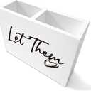 Let Them Cute Office Desk Decor sign for Women Men HR Manager Coworker Friend Employee Colleagues Wooden Pencil Holder Boss Day Gifts Funny Home Office Sign Accessories Desk Decor