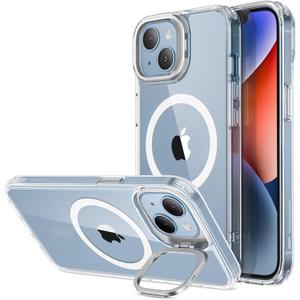 ESR for iPhone 14 Plus Case, Compatible with MagSafe, Built-in Stash Stand Clear Phone Case for iPhone 14 Plus, Military-Grade Protection, Magnetic Phone Case, Classic Series, Clear