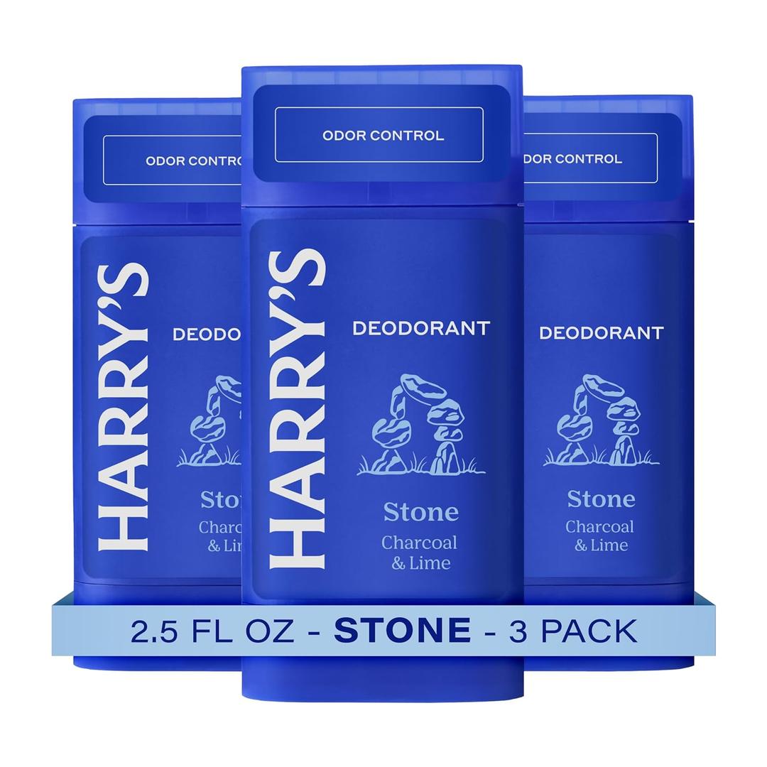 Harry's Aluminum-Free Deodorant for Men - Stone - (3 Pack) 2.5 oz - 48-Hour Odor Control