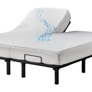 Waterproof 32-34 Split Top King Mattress Protector for Adjustable Bed Flex Head Fitted Sheet Style with Elastic Deep Pocket Mattress Cover Split Top King