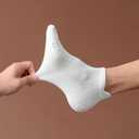 ACCFOD Womens White Ankle Socks Athletic Running Low Cut Socks With Tab for Women Size 6-9