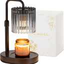 Candle Warmer Lamp with Timer: Candle Warmers with 2 Bulbs Height Adjustable Candle Lamps Dimmable Wax Melt Home Bedroom Decor Gift for Women