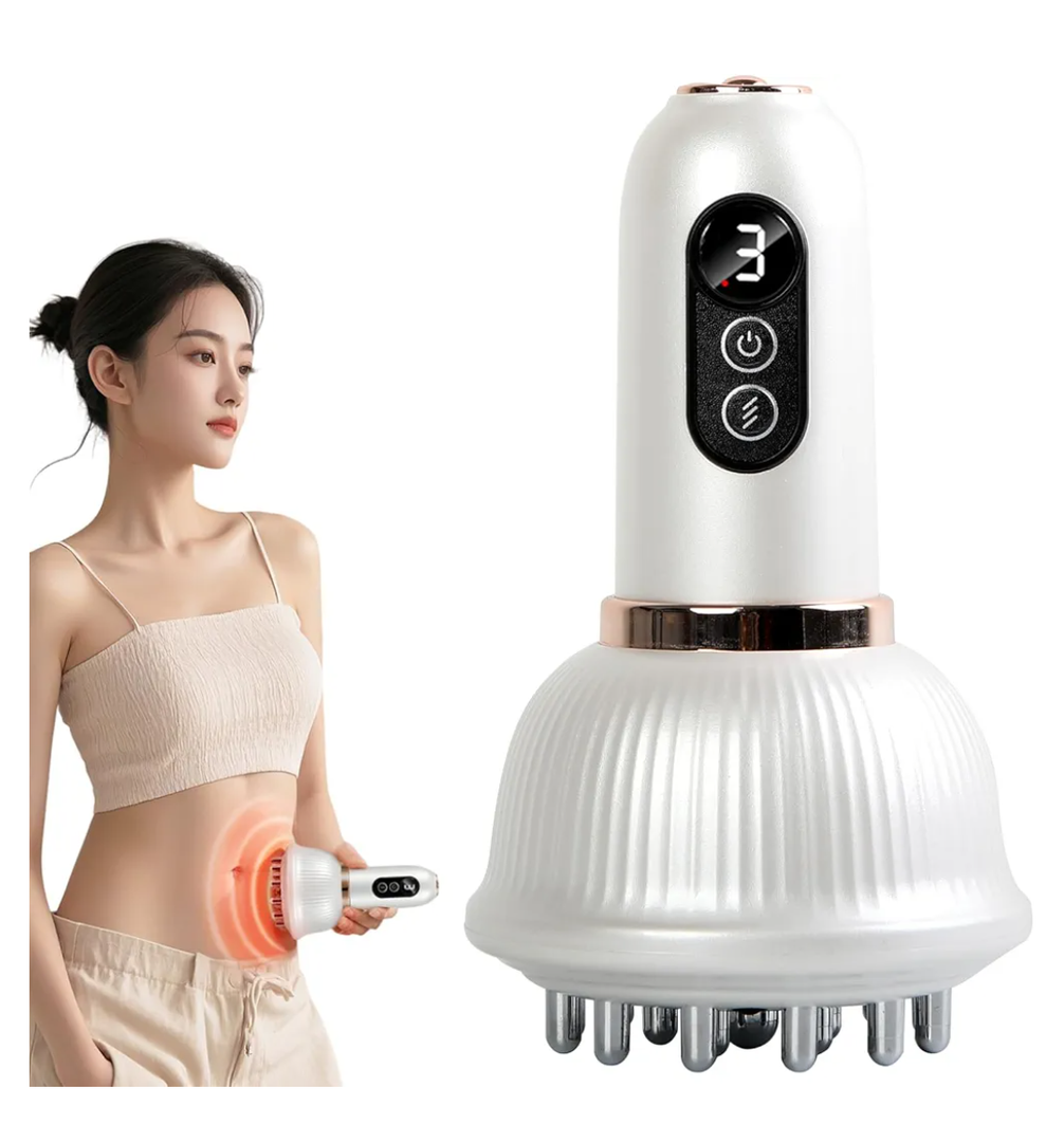 3-In-1 Body Shaper, Lymphatic Drainage Massager And Anti-Cellulite Tool To Help Reduce Stretch Marks And Tighten Skin, Microcurrent, Vibration, Red Light Heat Function For Legs, Arms And Abdomen