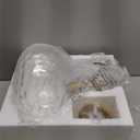 11" Clear Glass Pendant Light  Large Hand-Blown Glass Shade with Hammered Texture and Gold Finish, Adjustable Ceiling Hanging Light for Kitchen Island, Dining Room, Hallway, Living Room