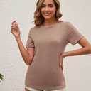 Womens T Shirts Short Sleeve Crew Neck Shirts Basic Tee Tops Blouse Summer Casual Tee Tops S-XXL (L)