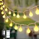 100ft Globe String Lights Indoor Outdoor Waterproof, 200 LED Christmas fairy Lights Plug in with Remote, Connectable Hanging Lights for Bedroom Classroom Camping Patio Wedding Garden Decor, Warm White