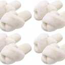 Evshine 2Pairs 4Pairs Women's Fuzzy Slippers Cross Band Memory Foam House Slippers Open Toe Indoor Outdoor Shoes (size 7-8)