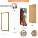 12x16 Wood Picture Frame Gold, Ornate Natural 16x12in Frame, Modern Golden 12 x 16 inch Gallery Wall Photo Poster Frame with HD Plexiglass, Horizontal Vertical Wall Mounting Display 1pcs