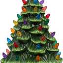 Ceramic Christmas Tree with Lights, Vintage Lighted Christmas Decoration with Star for Tabletop Holiday Decor, Unique Gift for Mom Women Friends