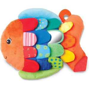 Melissa & Doug Ks Kids, Flip Fish Stuffed Animal, Soft Baby Book, Multi-Textured Squeaking & Crinkling Infant Sensory Toys for Babies with Baby Mirror, Tummy Time Toys for Infants Ages 0-9 Months