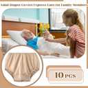10 Pcs Adult Plastic Diaper Cover Pull-On Cover Plastic Pants Reusable Incontinence Waterproof Pants(XX-Large,Beige)