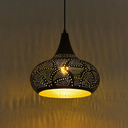 Farmhouse Pendant Light Fixture Black Vintage Hanging Lamp Kitchen Island Retro Ceiling Pendant lamp Loft Metal Iron Hollow Design Adjustable Cord Moroccan Chandelier Pendant Light