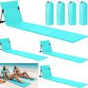 Karenhi 4 Pcs Foldable Poolside Chairs Portable Beach Chair Folding Seat for Edge of Pool Provide Back Support with Carry Bag for Adults Traveling Camping Picnic Lawn, 63 Inch