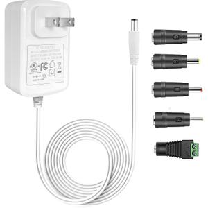 Gonine DC 24V 1A Power Supply Adapter White, 100-240V AC to DC 24 Volts Power Cord, fit for 24Vdc 1000mA 500mA 0.1-1A Led Strip Light and More (Not Battery Charger).