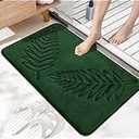 Memory Foam Bath Mat 24" x 16" Flannel Velvet Bathroom Rugs Water Absorbent and Non Slip Bathroom Mat Quick Dry Washable Rugs for Bathroom, Green