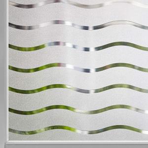 LEMON CLOUD Window Film for Privacy and Light ProtectionNon Adhesive Removable Glass Covering Opaque Window Sticker Self Static Cling Vinyl Glass Film for Home Office (35.4 x 78.7 Inch,Wavy)
