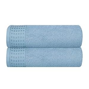 GLAMBURG 100% Cotton 2 Pack Oversized Bath Towel Set 28x55 Inches, Ultra Soft Highly Absorbant Compact Quickdry & Lightweight Large Bath Towels, Ideal for Gym Travel Camp Pool - Black