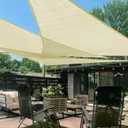 LOVE STORY 16' x 16' x 16' Triangle Butter Cream Sun Shade Sail Canopy UV Block for Outdoor Patio Garden Backyard