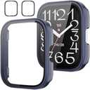 Rc-Z Screen Protector Case for Amazfit Bip 5 Unity Smartwatch, 2-Pack Hard PC Bumper Full Face Cover Protective Case Accessories for Amazfit Bip 5 Unity Men Women , 2 Pack