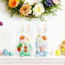 WDS WONDROUS Easter Decorations Bunny Gnomes Decor, 2-Pcs Soft Rabbit Ear Gnome Stuffed Doll with Carrot & Easter Egg, Cute Spring Decor Home Decor for Sofa Bedside Table Easter Party