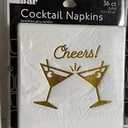 Gold Cheers Bar Cocktail Paper Napkins 2 Ply 5”x5”/ Sealed