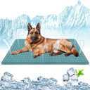 Large Dog Cooling Mat for Dogs,3423 in Silicone Anti-Slip WaterproofEasy Washable Pet Cool Blanket, Ice Cool Fabric, Cooling for Dog Kennel, Indoor and Outdoor Floors, Car Seat&Sofa (Blue)
