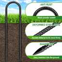 Trampoline Stakes Anchors High Wind 12''Ground Anchor Tent Stakes Heavy Duty, U Rebar Stakes Trampoline Accessories