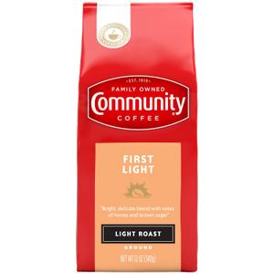 Community Coffee First Light Blend, 12 Ounces Light Roast Ground Coffee, 12 Ounce (Pack of 1) (EXP 10/23/26)