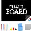 Magnetic Black Dry Erase Board for Refrigerator, 48" x 36"Chalk Board Contact Paper Decal for School, Office, Kitchen Fridge, Kids Drawing with Dustless Chalk, Holder and Magnets (48"x36")