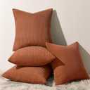 Topfinel Decorative Terracotta Throw Pillow Covers Cushion Cases, Set of 4 Soft Velvet Modern Double-Sided Designs, Rustic Fall Home Decor, Pillow Inserts Not Included 18x18 inch