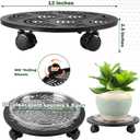 3 Packs 12" Large Metal Plant Caddy with Wheels Heavy-duty Plant Dolly Pot Mover Rollers Rolling Plant Stands Indoor Outdoor Wheeled Plant Holder Coaster Trolley, Black