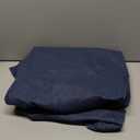 H.VERSAILTEX Linen Blackout Curtains 84 Inches Long 100% Absolutely Blackout Thermal Insulated Textured Linen Look Curtain Draperies Anti-Rust Grommet, Energy Saving with White Liner, 2 Panels, Navy